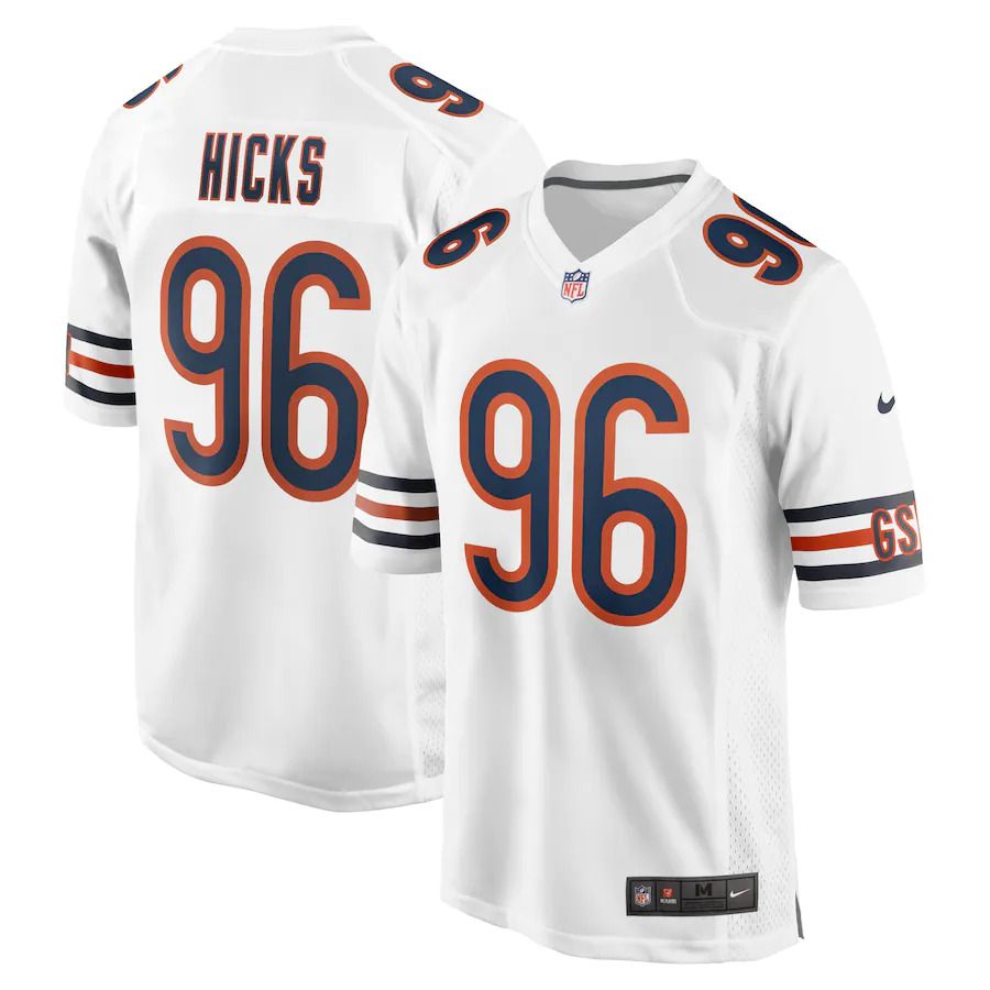 Men Chicago Bears 96 Akiem Hicks Nike White Player Game NFL Jersey